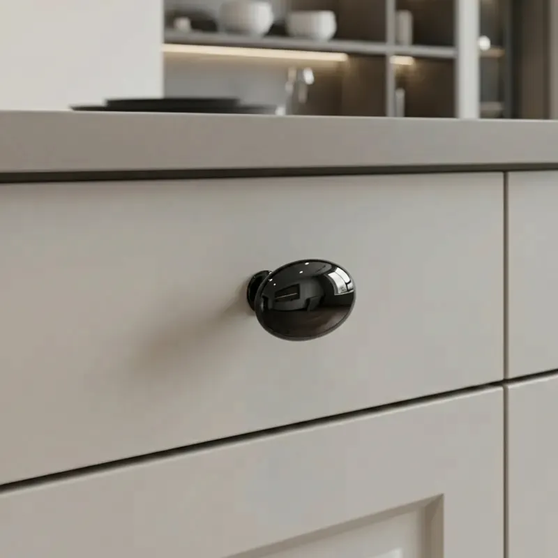 Bouton de meuble ALFREDO / Anthracite brillant