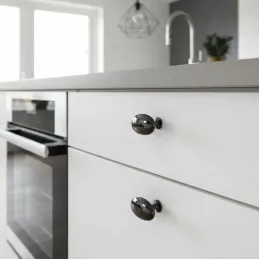Bouton de meuble ALFREDO / Anthracite brillant
