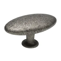 Poignée ALFREDO bouton / Acier antique