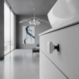 Bouton en céramique DIAMON / Blanc + porcelaine