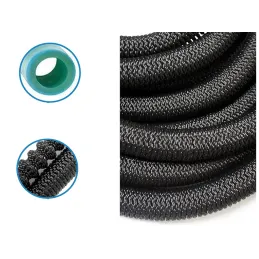Tuyau d’arrosage de jardin flexible avec embout d’arrosage / Noir