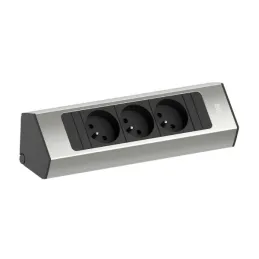 Bloc multiprise encastrable Bachmann Casia 2 FRENCH, 3 prises 230 V / aluminium