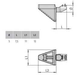 Support d’étagère ELO D5 / Nickel - 10 pièces