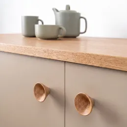 Poignée bouton en bois APOLO / Chêne verni