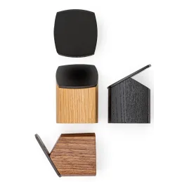 Porte-manteau en bois exclusif LOREN / noyer foncé – noir