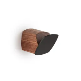 Porte-manteau en bois exclusif LOREN / noyer foncé – noir