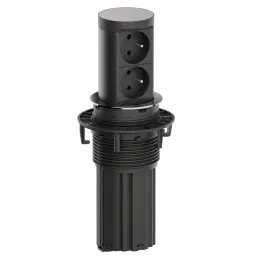 Prise électrique escamotable Elevator NEW 2x230V FRENCH / Acier inoxydable