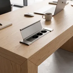 Bloc multiprise encastrable SLIM BOX SCHUKO 3× 230 V / Inox