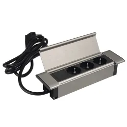 Bloc multiprise encastrable SLIM BOX SCHUKO 3× 230 V / Inox