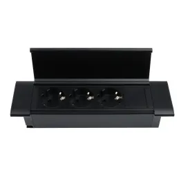 Bloc multiprise encastrable SLIM BOX SCHUKO 3× 230 V / Noir mat