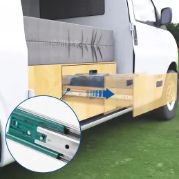 Coulisse à billes à fermeture amortie de 53 mm – haute capacité de charge