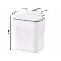 Poubelle BIBA à fixer sur la porte, 11 l / Blanche
