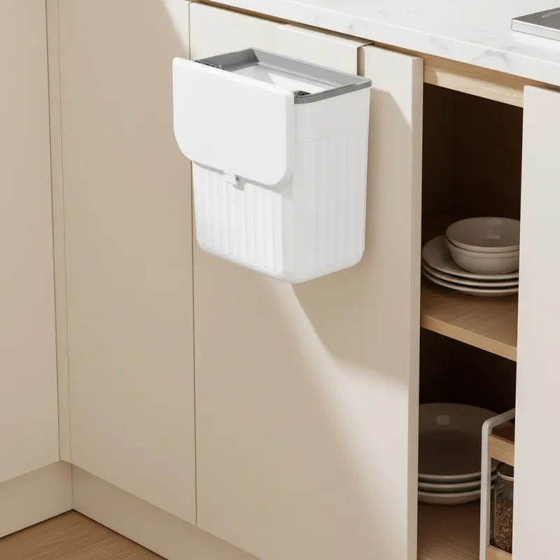 Poubelle BIBA à fixer sur la porte, 11 l / Blanche