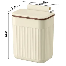 Poubelle BIBA à fixer sur la porte, 11 L / Beige