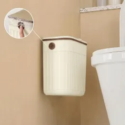 Poubelle BIBA à fixer sur la porte, 11 L / Beige