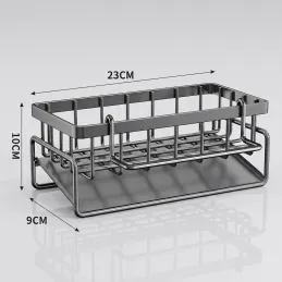 Étagère de rangement pour évier avec égouttoir / Noir mat