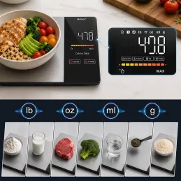 Balance de cuisine numérique avec application FIT BODY / Noire