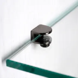 Support d’étagère en verre MELIA – 10 pièces / Nickel noir