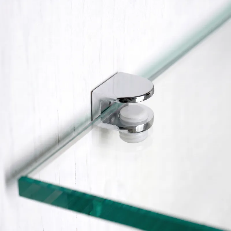 Support d’étagère en verre MELIA – 10 pièces / Chrome brillant