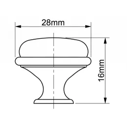 Bouton de meuble LUNAS / Argent vieilli – Blanc laiteux