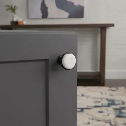 Bouton de meuble LUNAS / Noir mat – Blanc laiteux