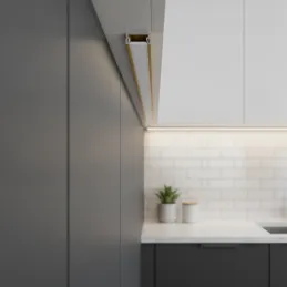 Profilé en aluminium ZARIA pour éclairage LED avec diffuseur opale / Doré