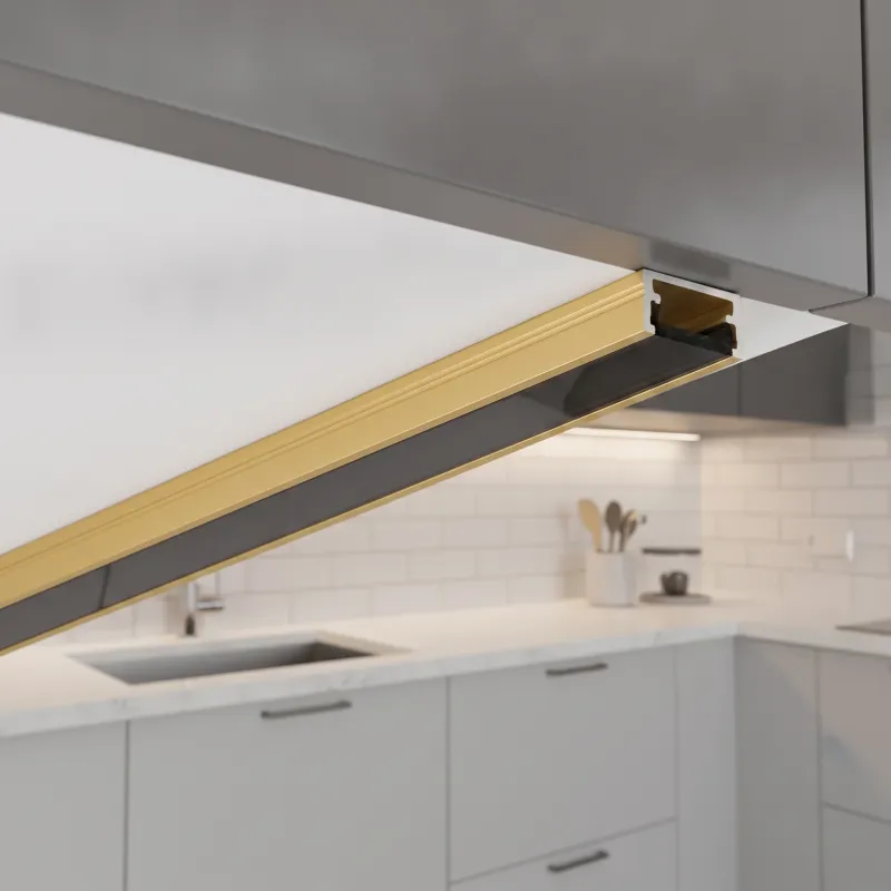 Profilé en aluminium ZARIA pour éclairage LED avec cache noir / Doré