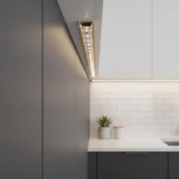 Profilé en aluminium ZARIA pour éclairage LED avec diffuseur transparent / Doré