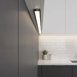 Profilé en aluminium ZARIA pour éclairage LED avec diffuseur opale / Noir mat