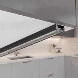 Profilé en aluminium ZARIA pour éclairage LED avec cache transparent / Noir mat