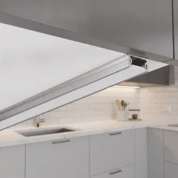 Profilé en aluminium ZARIA pour éclairage LED avec diffuseur opaque / Aluminium