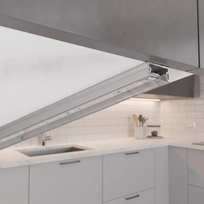 Profilé en aluminium ZARIA pour éclairage LED avec cache transparent / Aluminium