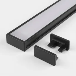 Embout pour profilé LED ZARIA – sans trou / Noir mat