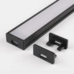 Embout pour profilé LED ZARIA – avec trou / Noir mat