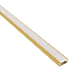Kit de profilé LED ZARIA de 1 m avec diffuseur opale, embouts et fixations / Doré