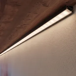 Profilé d’angle en aluminium ZARIA pour éclairage LED avec diffuseur opale / Noir mat