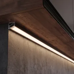 Profilé d’angle en aluminium ZARIA pour éclairage LED avec diffuseur opale / Noir mat