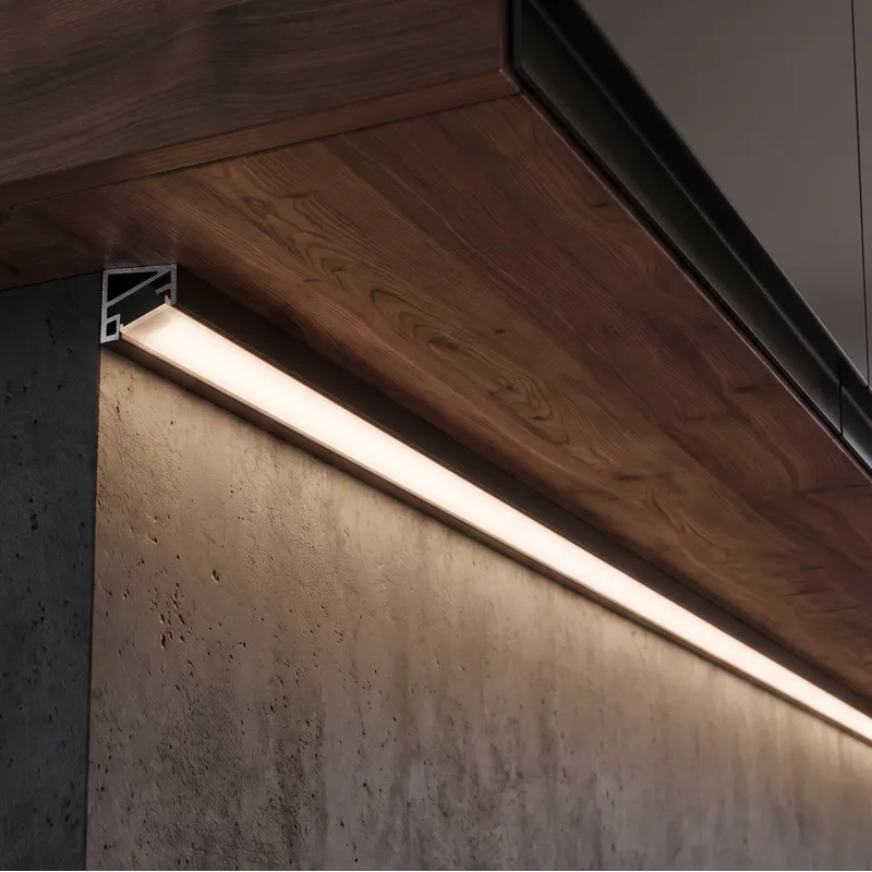 Profilé d’angle en aluminium ZARIA pour éclairage LED avec diffuseur opale / Noir mat