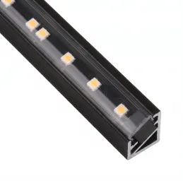 Profilé d’angle en aluminium ZARIA pour éclairage LED avec diffuseur transparent / Noir mat