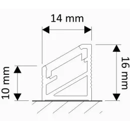 Profilé d’angle en aluminium ZARIA pour éclairage LED avec diffuseur transparent / Noir mat