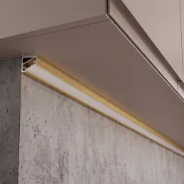 Profilé d’angle en aluminium ZARIA pour éclairage LED avec diffuseur dépoli / Doré