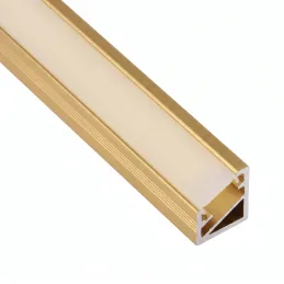 Profilé d’angle en aluminium ZARIA pour éclairage LED avec diffuseur dépoli / Doré