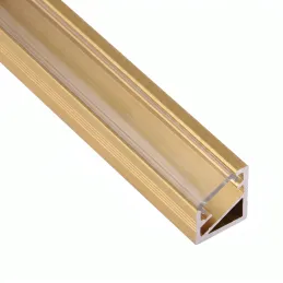 Profilé d’angle en aluminium ZARIA pour éclairage LED avec diffuseur transparent / Doré
