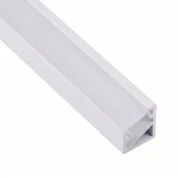 Profilé d’angle en aluminium ZARIA pour éclairage LED avec diffuseur dépoli / Blanc mat