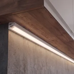 Profilé d’angle en aluminium ZARIA pour éclairage LED avec diffuseur dépoli / Blanc mat