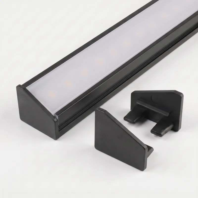 Lot de 2 embouts pour profilé LED d’angle ZARIA – sans trou / Noir mat