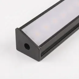 Lot de 2 embouts pour profilé LED d’angle ZARIA – avec trou / Noir mat