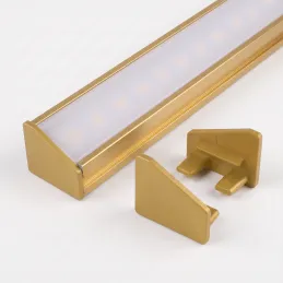 Lot de 2 embouts pour profilé LED d’angle ZARIA – sans trou / Doré