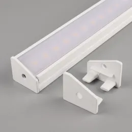 Lot de 2 embouts pour profilé LED d’angle ZARIA – avec trou / blanc mat