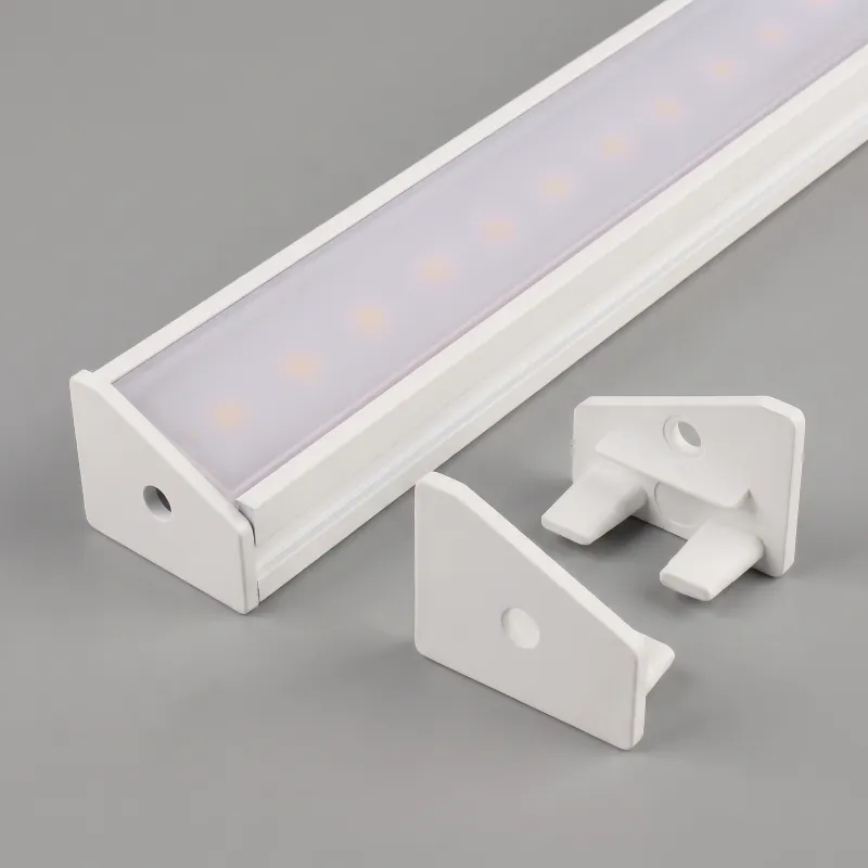 Lot de 2 embouts pour profilé LED d’angle ZARIA – avec trou / blanc mat